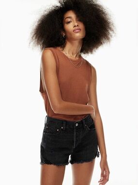 Denim Forum Aritzia The Ex Boyfriend Short Size 28 Black Button Fly Summer Break